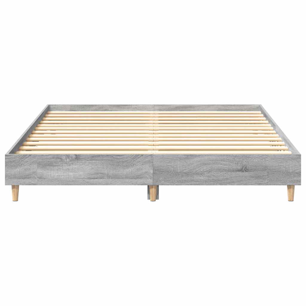 Bed Frame No Mattress Grey Sonoma 140x200 cm Engineered Wood