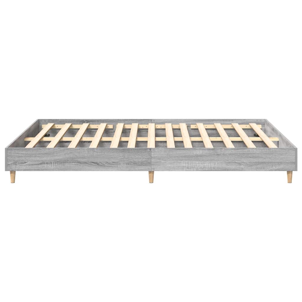 Bed Frame No Mattress Grey Sonoma 140x200 cm Engineered Wood