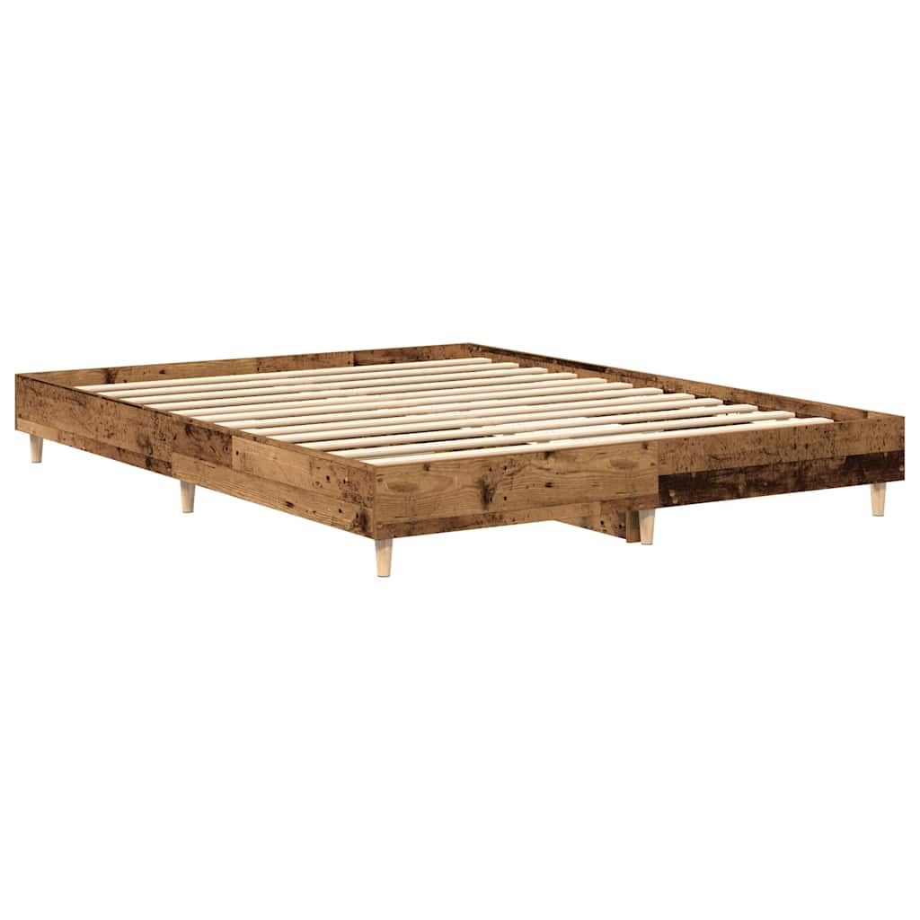 Bed Frame No Mattress Old Wood 140x200 cm Engineered Wood