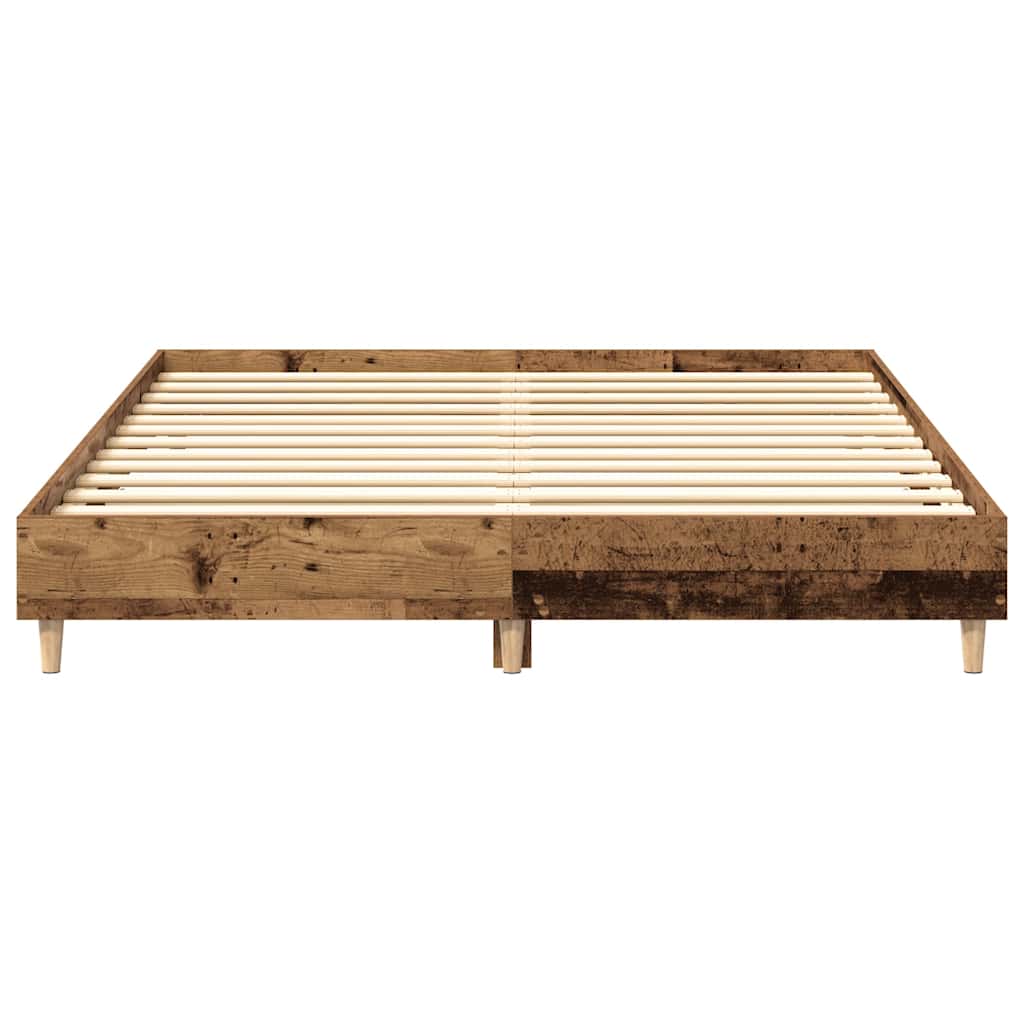 Bed Frame No Mattress Old Wood 140x200 cm Engineered Wood
