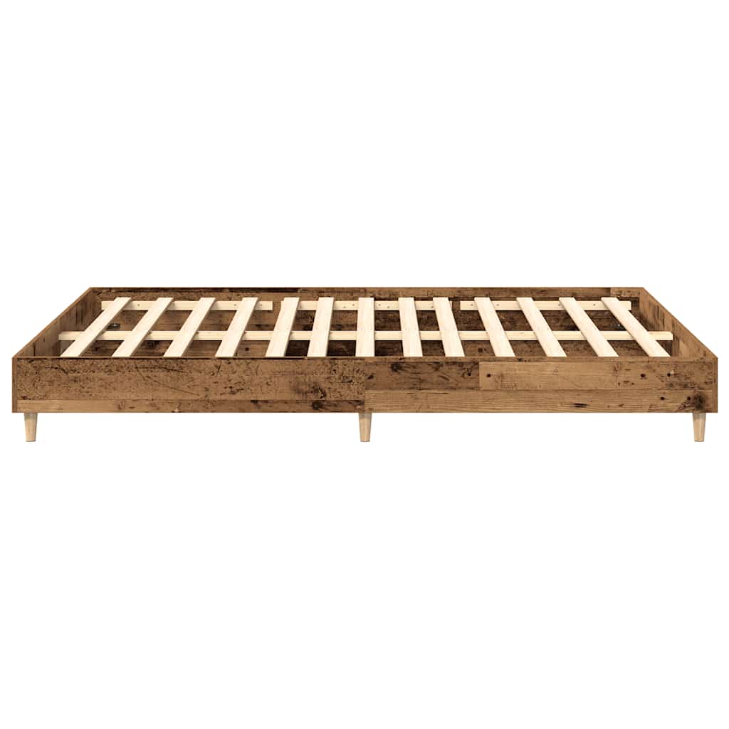 Bed Frame No Mattress Old Wood 140x200 cm Engineered Wood