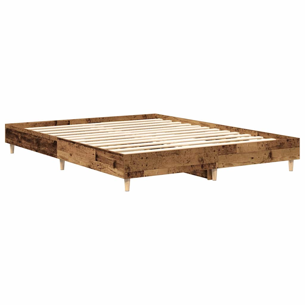 Bed Frame No Mattress Old Wood 140x200 cm Engineered Wood