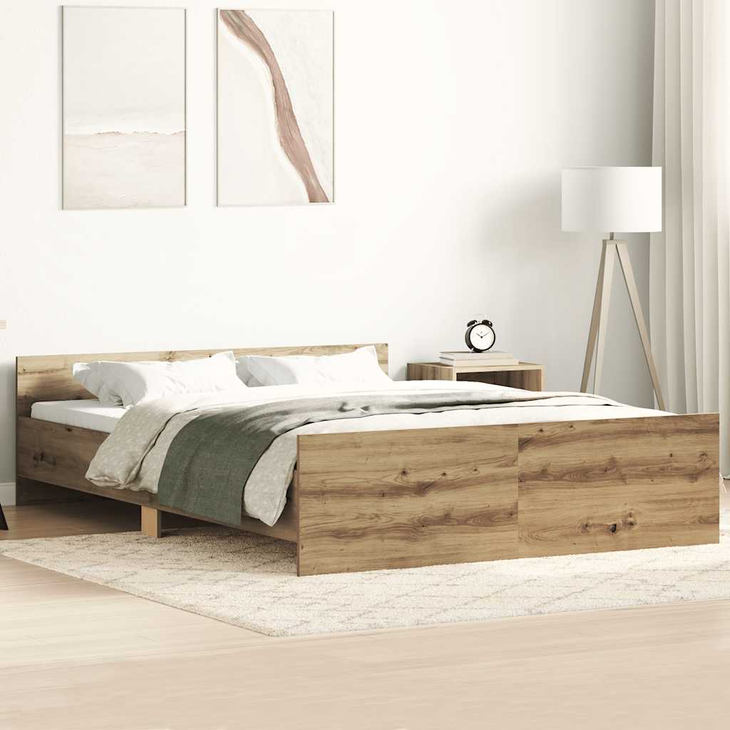 Bed Frame without Mattress Artisan Oak 120x200cm Engineered Wood