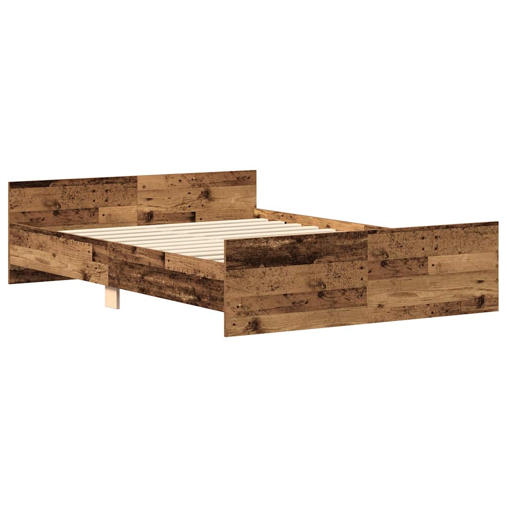 Bed Frame without Mattress Old Wood 140x200cm Engineered Wood