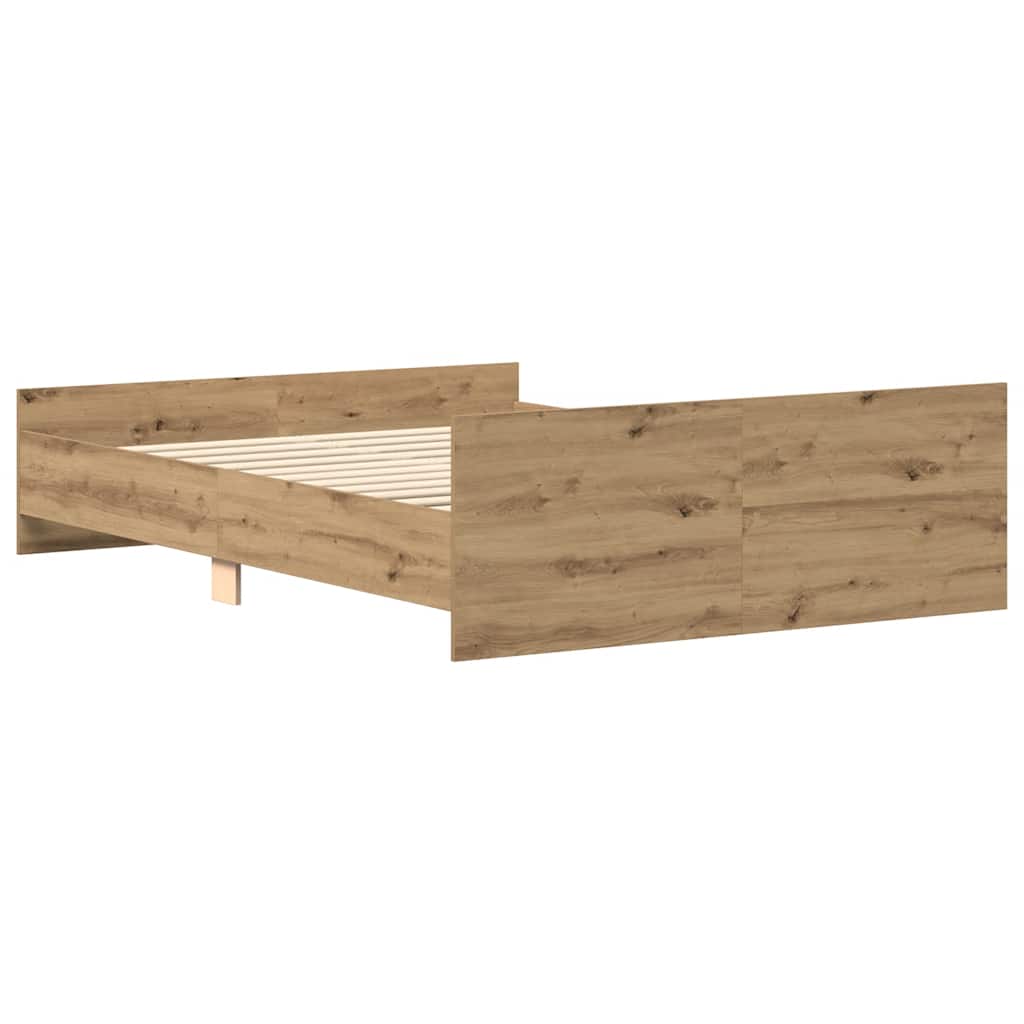 Bed Frame without Mattress Artisan Oak 140x200cm Engineered Wood