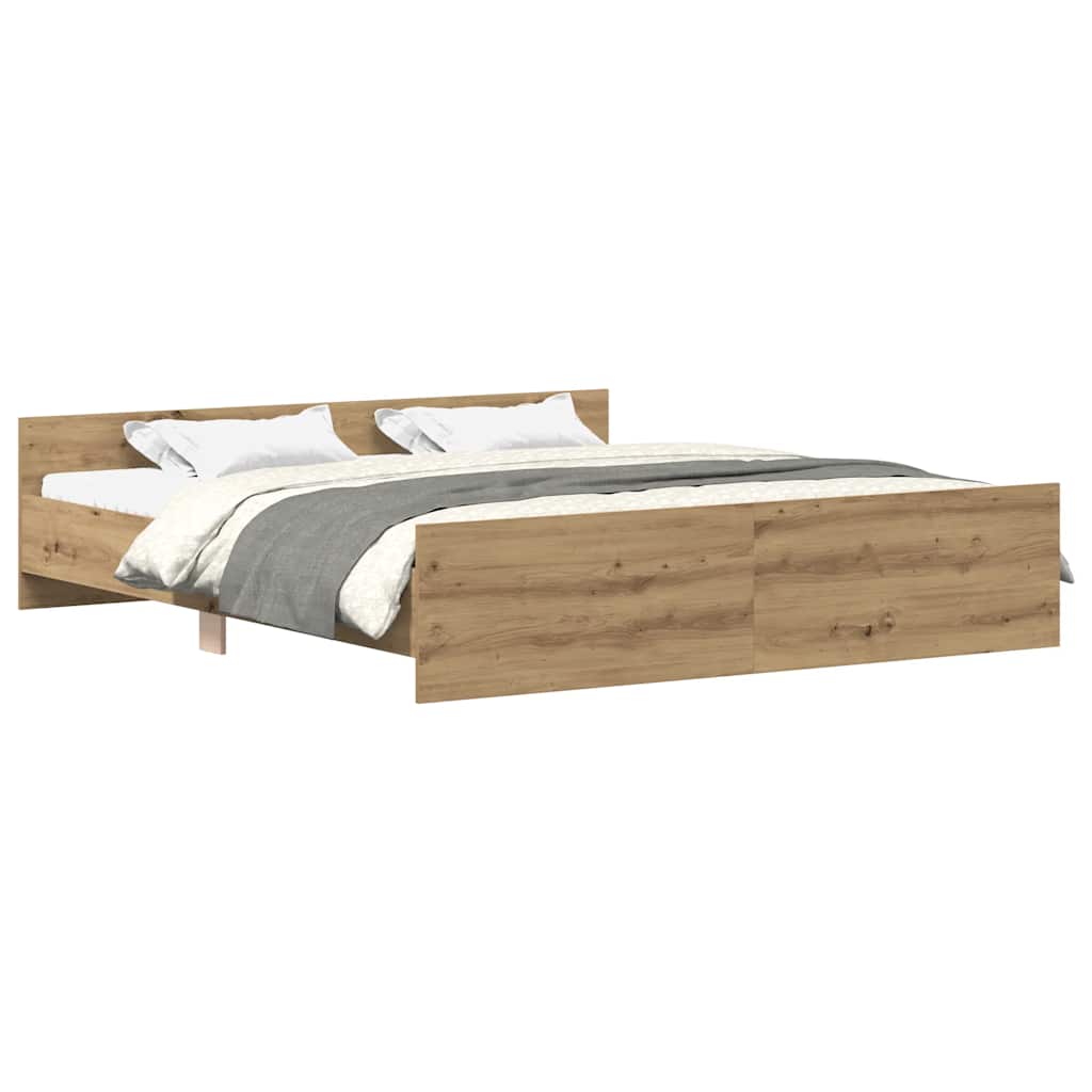 Bed Frame without Mattress Artisan Oak 160x200cm Engineered Wood