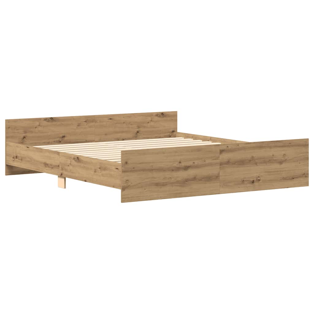 Bed Frame without Mattress Artisan Oak 160x200cm Engineered Wood