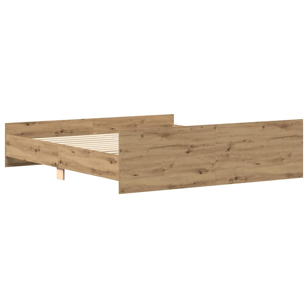 Bed Frame without Mattress Artisan Oak 180x200cm Engineered Wood