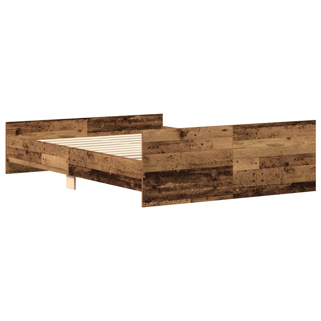 Bed Frame without Mattress Old Wood 120x190cm Engineered Wood
