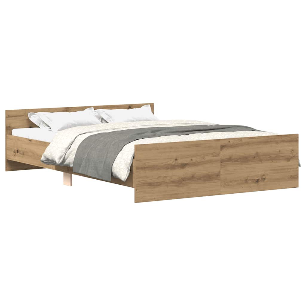 Bed Frame without Mattress Artisan Oak 120x190cm Engineered Wood