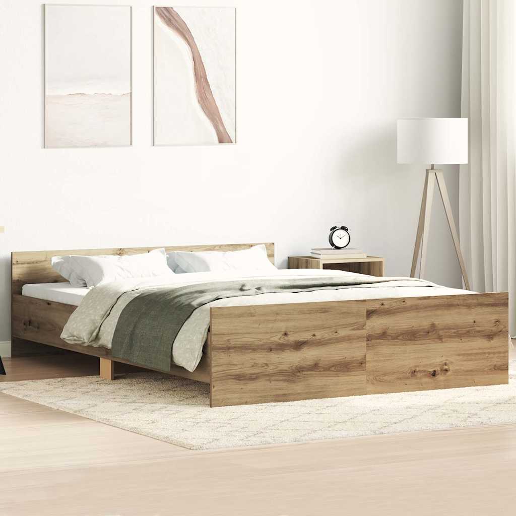 Bed Frame without Mattress Artisan Oak 120x190cm Engineered Wood