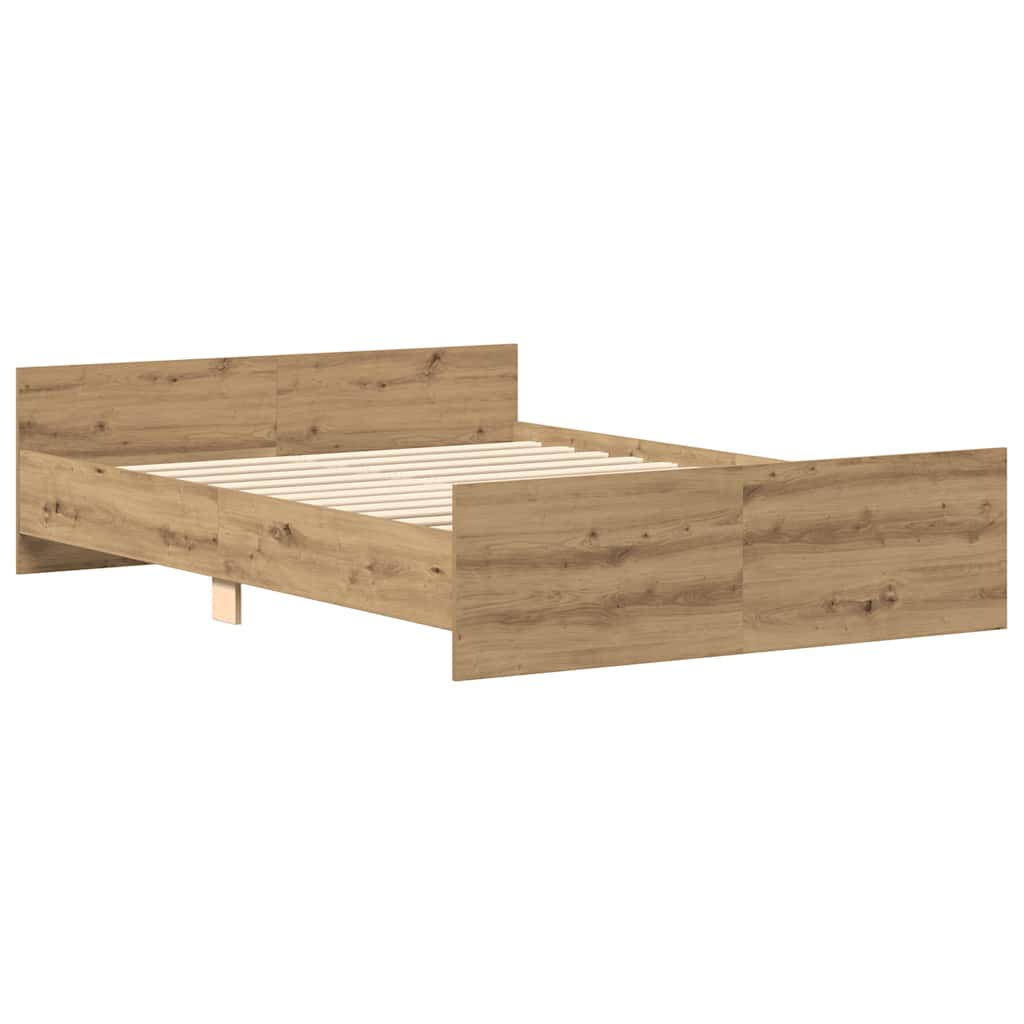 Bed Frame without Mattress Artisan Oak 140x190cm Engineered Wood