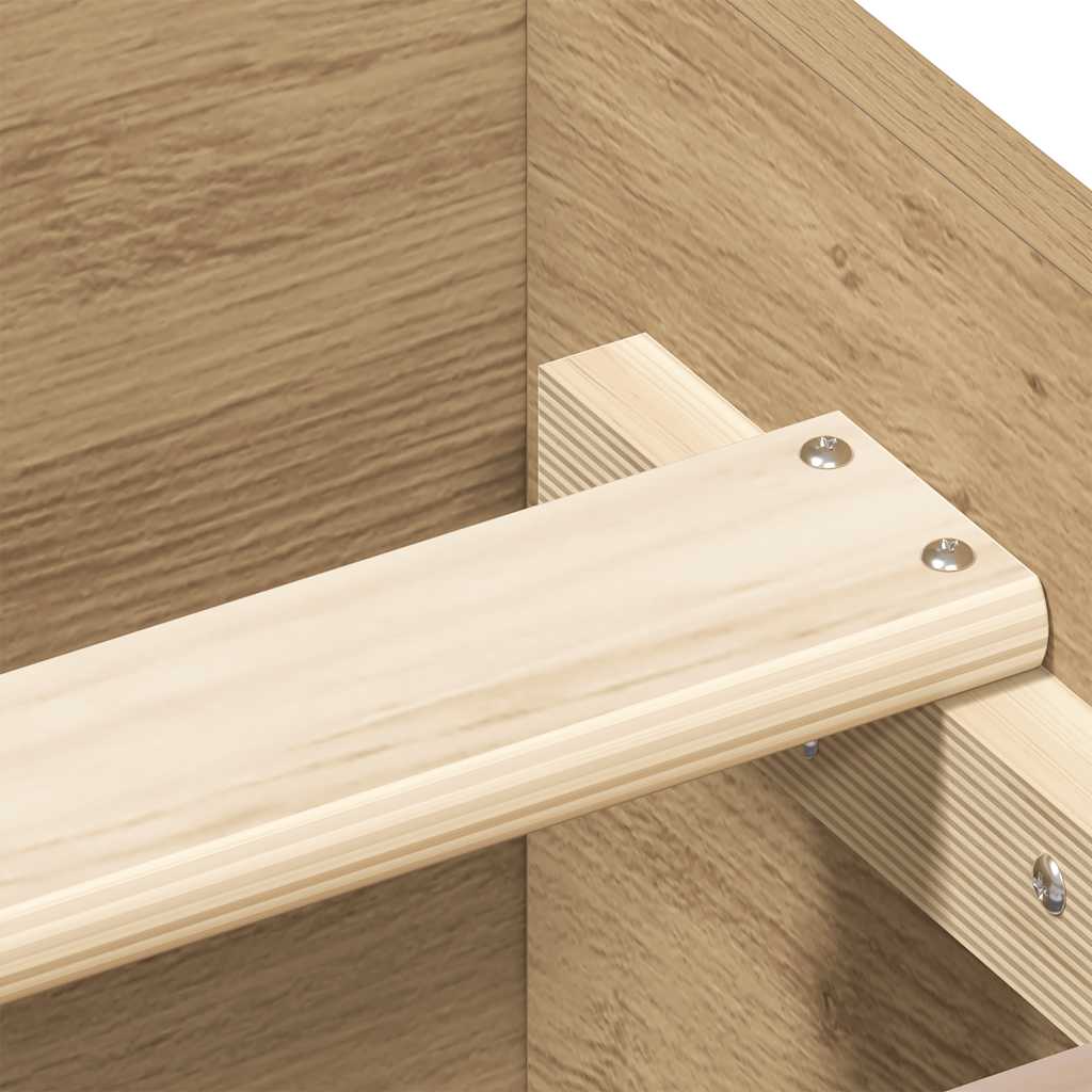 Bed Frame without Mattress Artisan Oak 140x190cm Engineered Wood