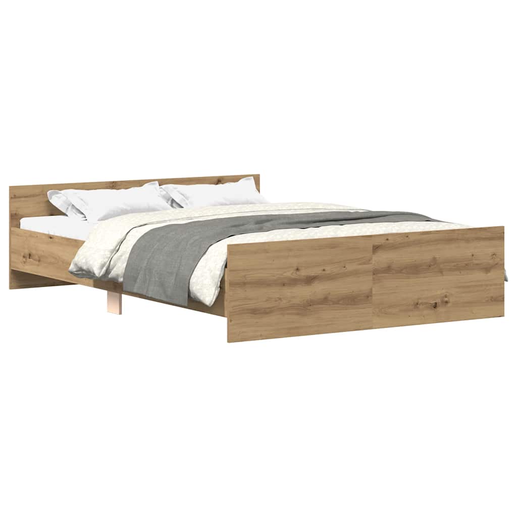 Bed Frame without Mattress Artisan Oak 135x190cm Engineered Wood