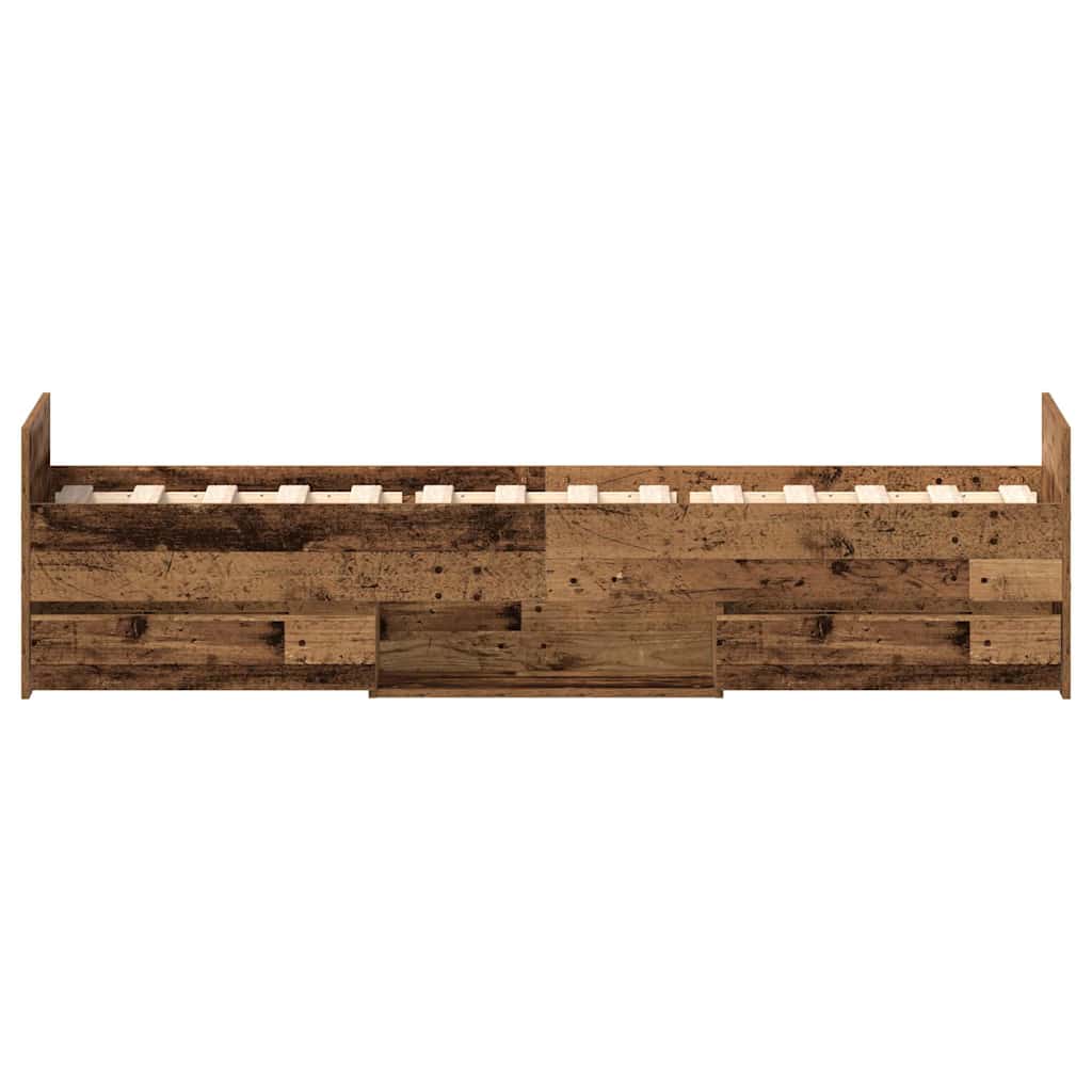 Bed Frame without Mattress Old Wood 100x200cm Engineered Wood