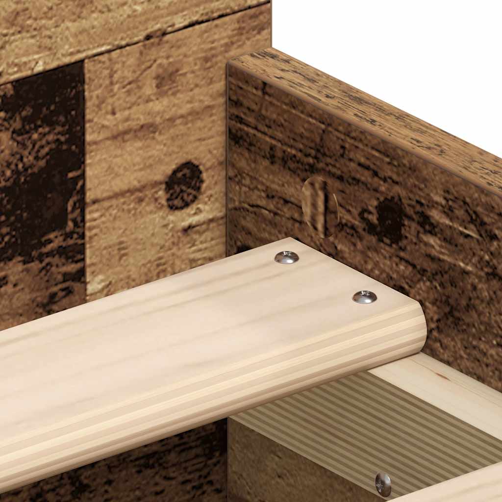 Bed Frame without Mattress Old Wood 100x200cm Engineered Wood