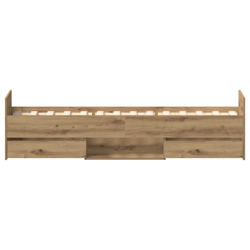 Bed Frame without Mattress Artisan Oak 90x200cm Engineered Wood