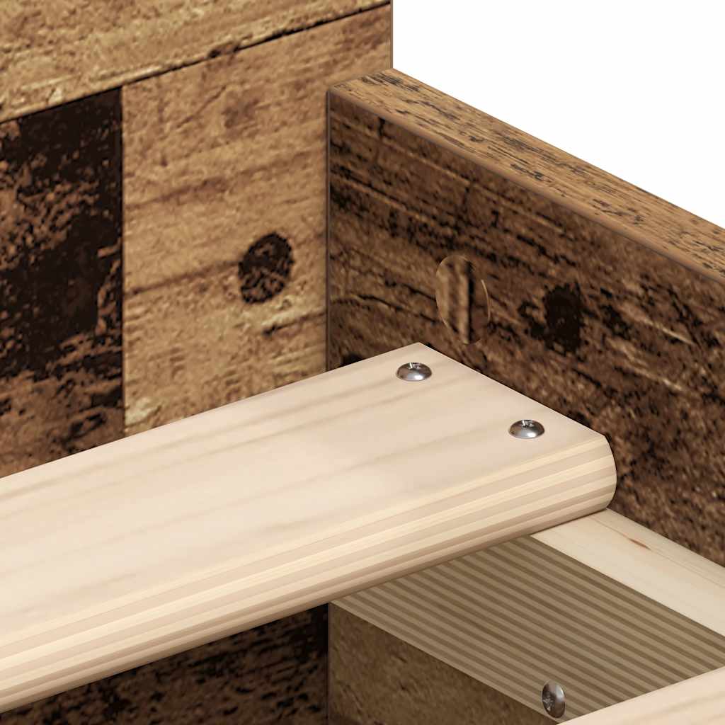Bed Frame without Mattress Old Wood 90x190 cm Single Engineered Wood