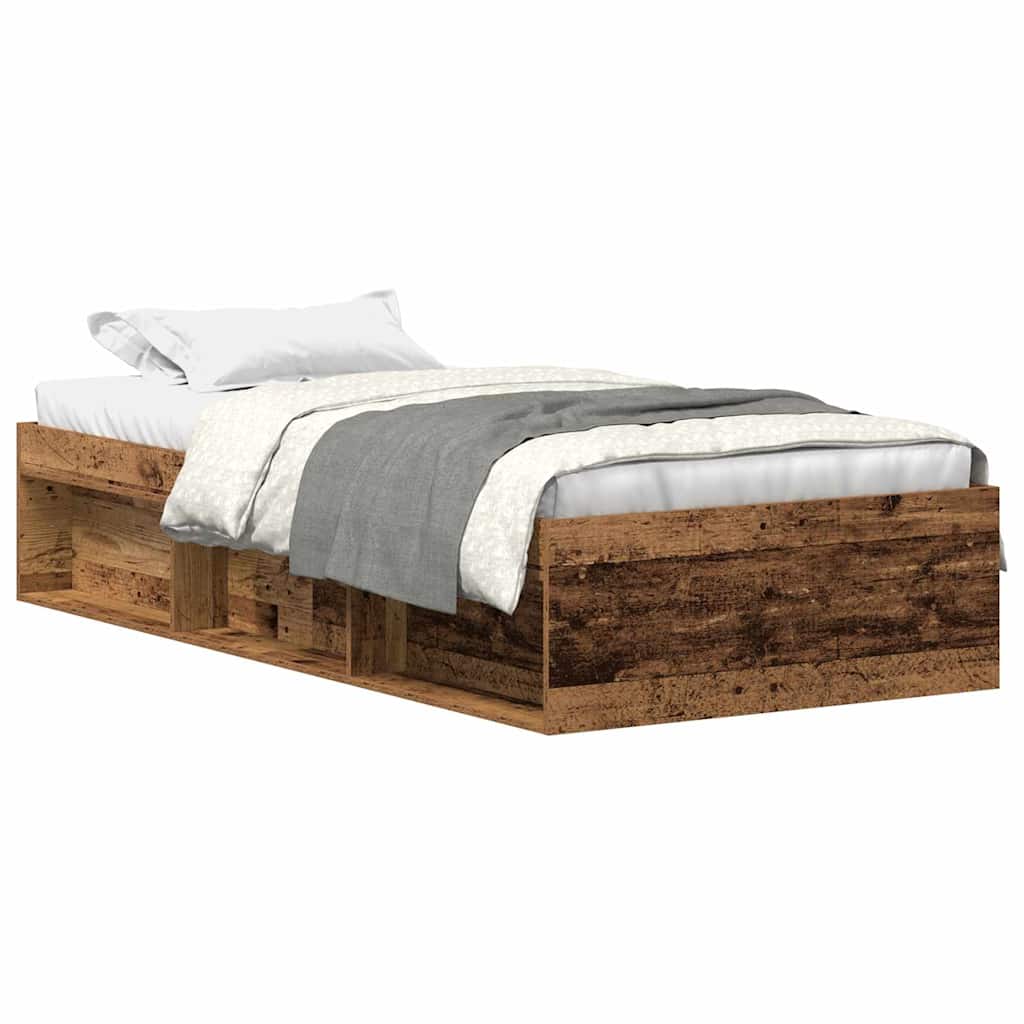 Bed Frame without Mattress Old Wood 90x200cm Engineered Wood