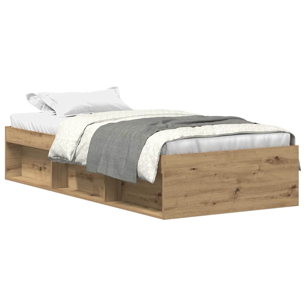 Bed Frame without Mattress Artisan Oak 100x200cm Engineered Wood