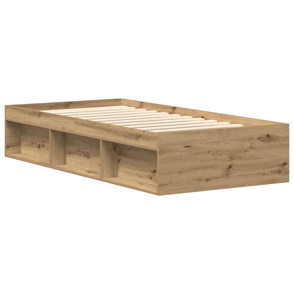 Bed Frame without Mattress Artisan Oak 100x200cm Engineered Wood