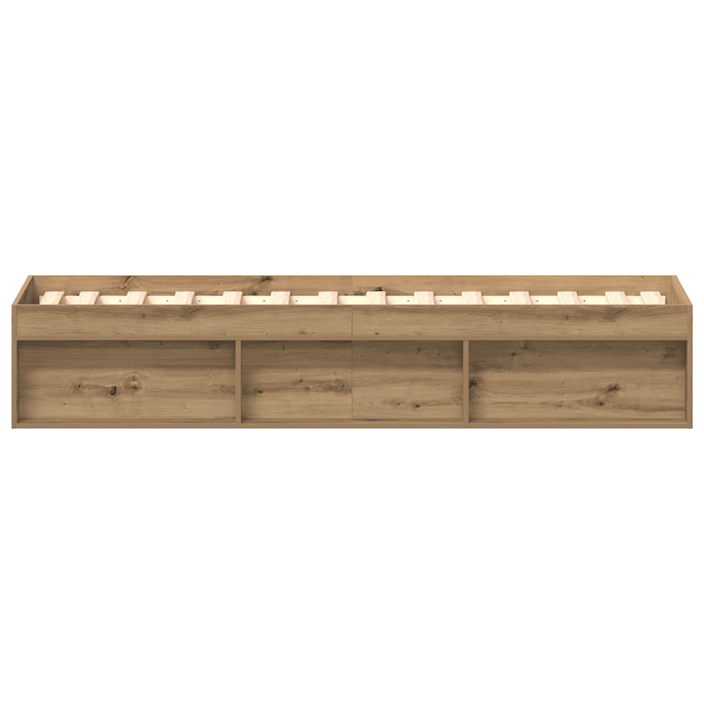 Bed Frame without Mattress Artisan Oak 100x200cm Engineered Wood
