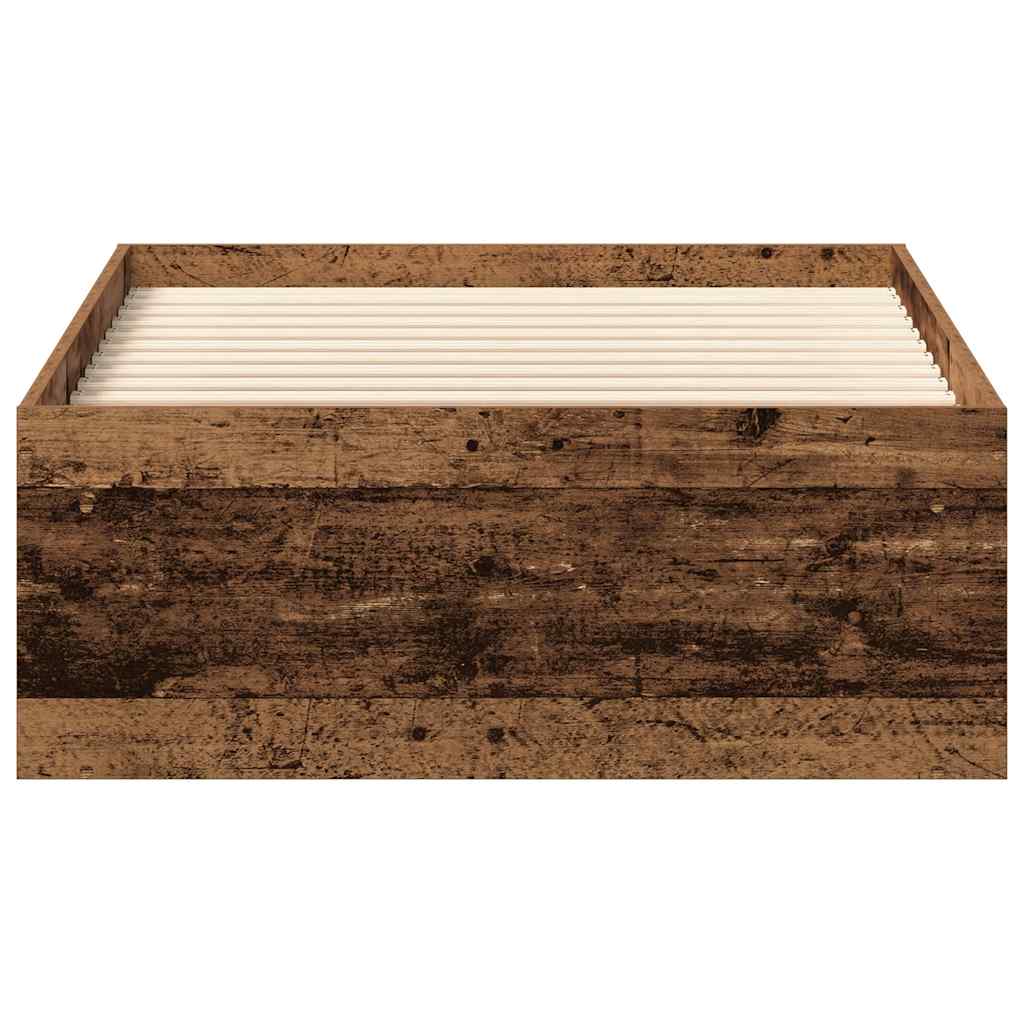 Bed Frame without Mattress Old Wood 90x190 cm Single Engineered Wood