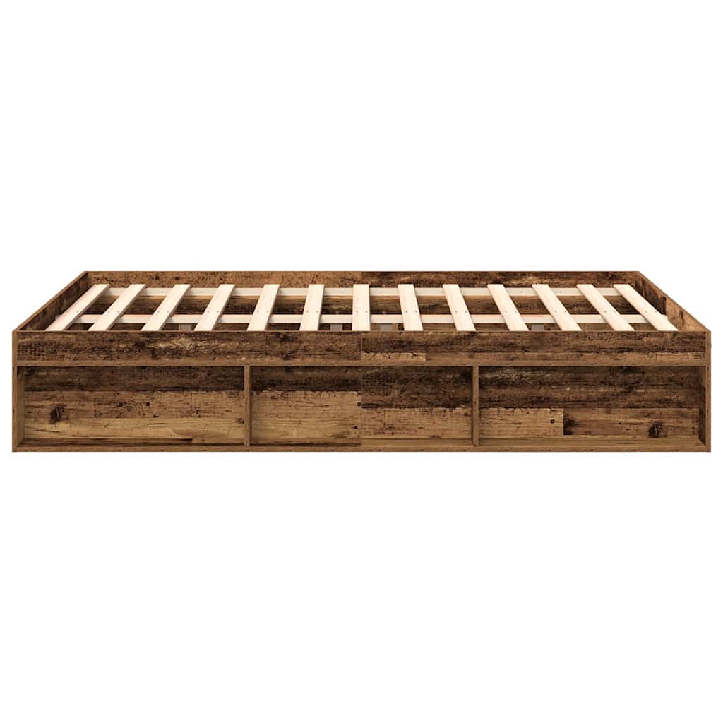 Bed Frame without Mattress Old Wood 120x200cm Engineered Wood