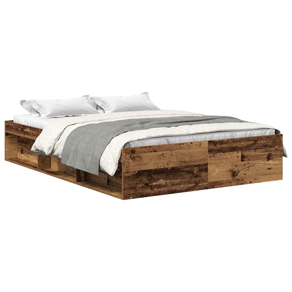 Bed Frame without Mattress Old Wood 140x200cm Engineered Wood