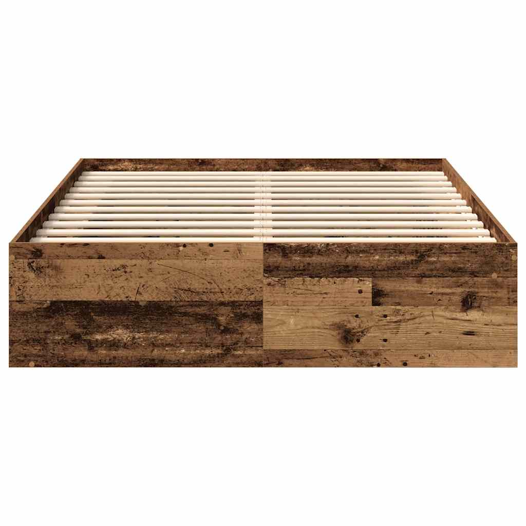 Bed Frame without Mattress Old Wood 140x200cm Engineered Wood