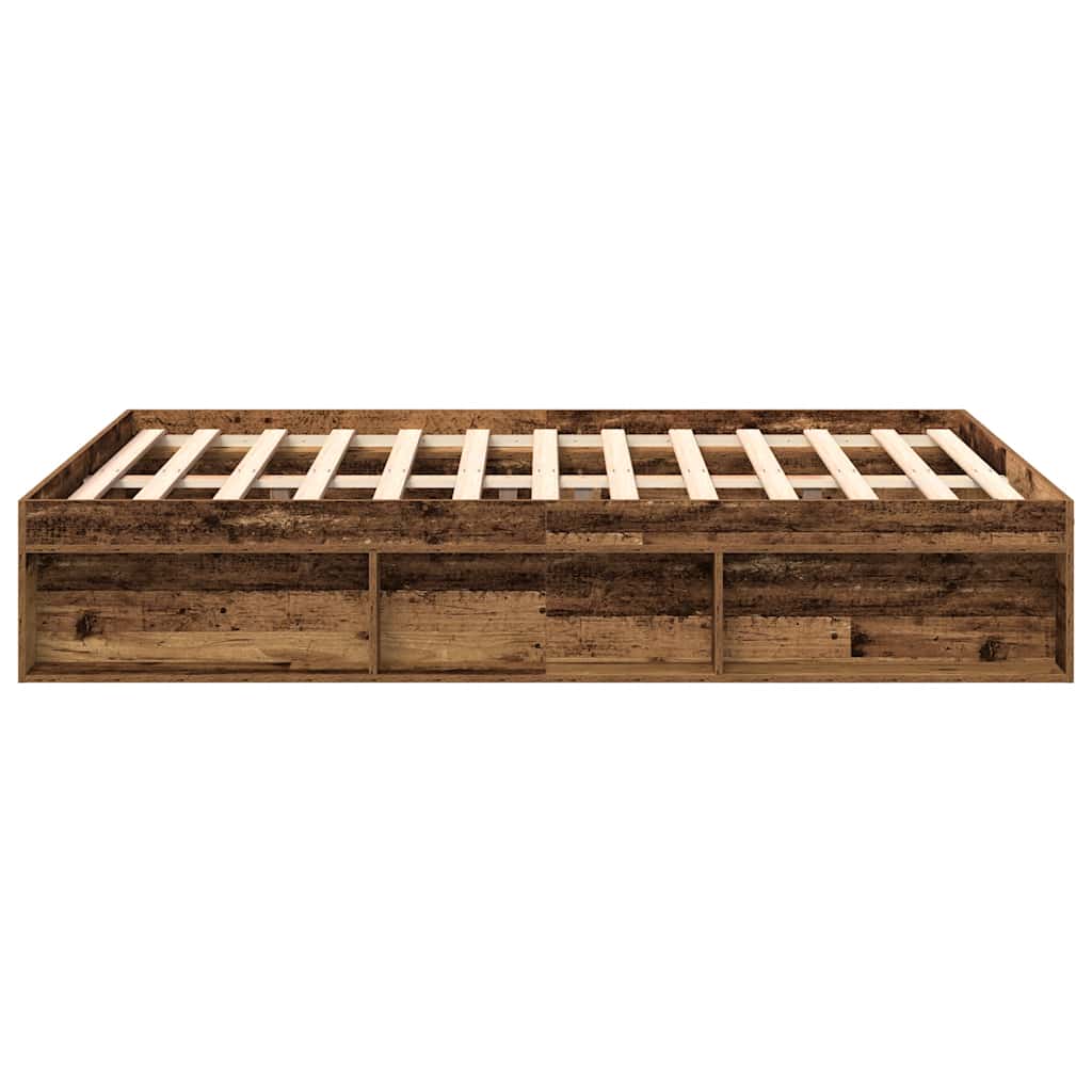 Bed Frame without Mattress Old Wood 140x200cm Engineered Wood
