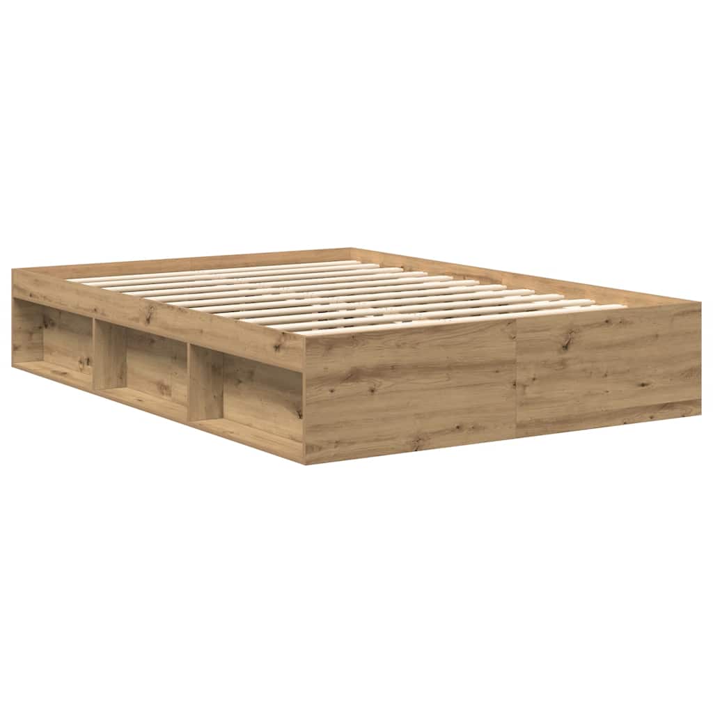 Bed Frame without Mattress Artisan Oak 140x200cm Engineered Wood