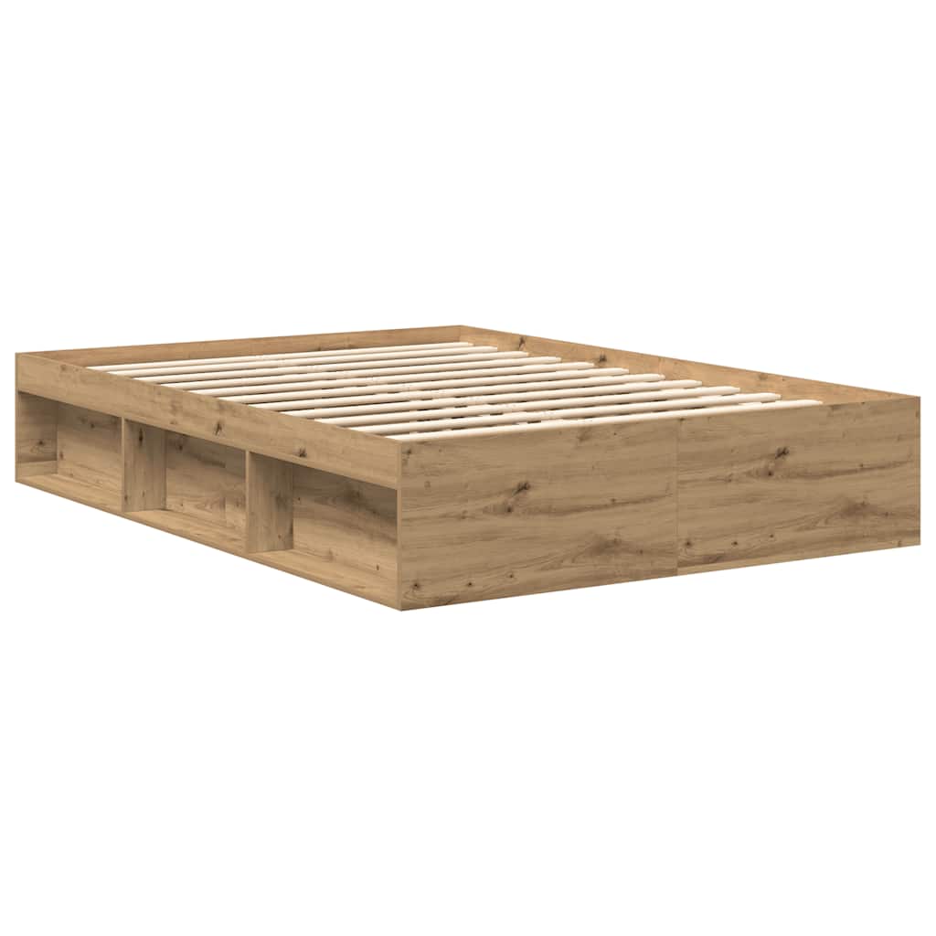 Bed Frame without Mattress Artisan Oak 140x200cm Engineered Wood