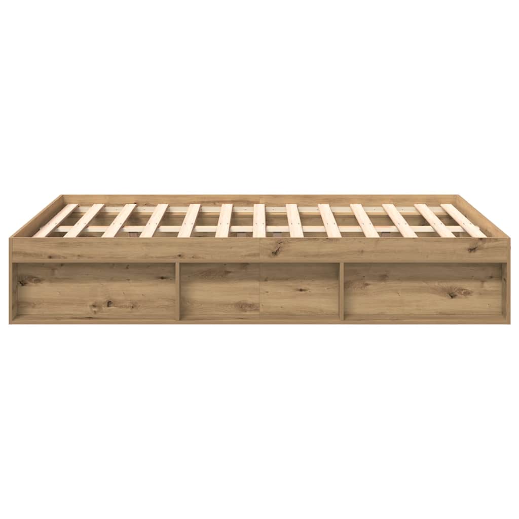 Bed Frame without Mattress Artisan Oak 160x200cm Engineered Wood