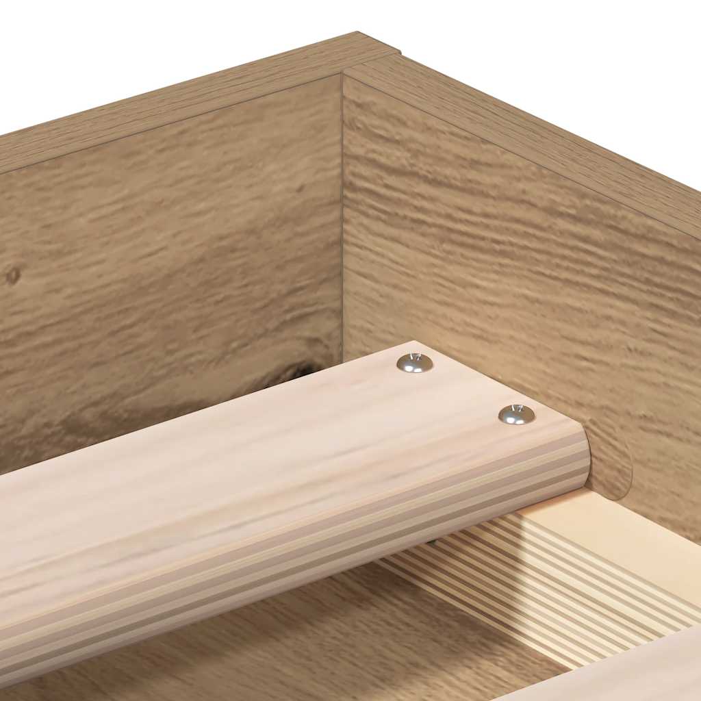 Bed Frame without Mattress Artisan Oak 160x200cm Engineered Wood