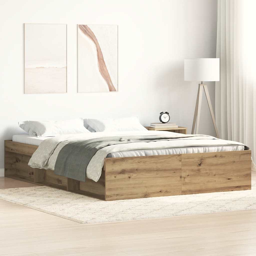 Bed Frame without Mattress Artisan Oak 160x200cm Engineered Wood