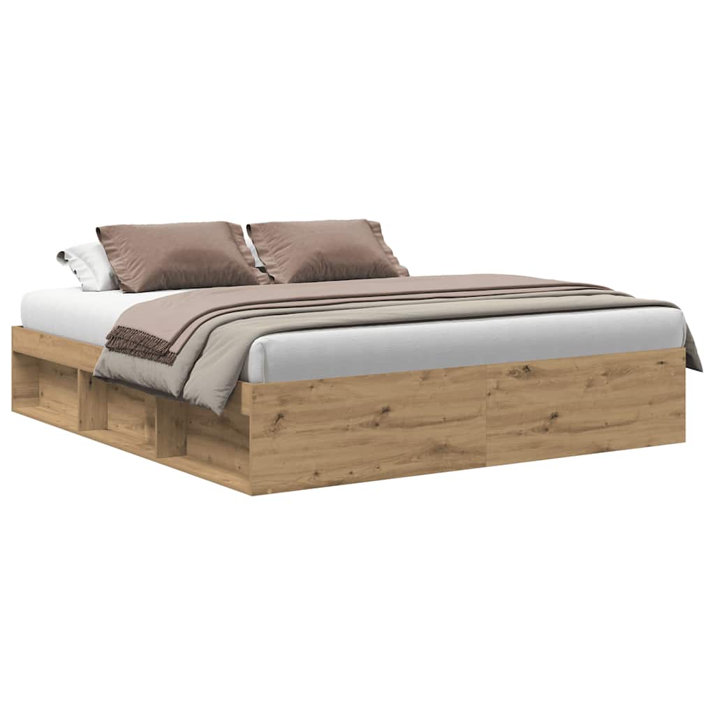 Bed Frame without Mattress Artisan Oak 180x200cm Super King Engineered Wood