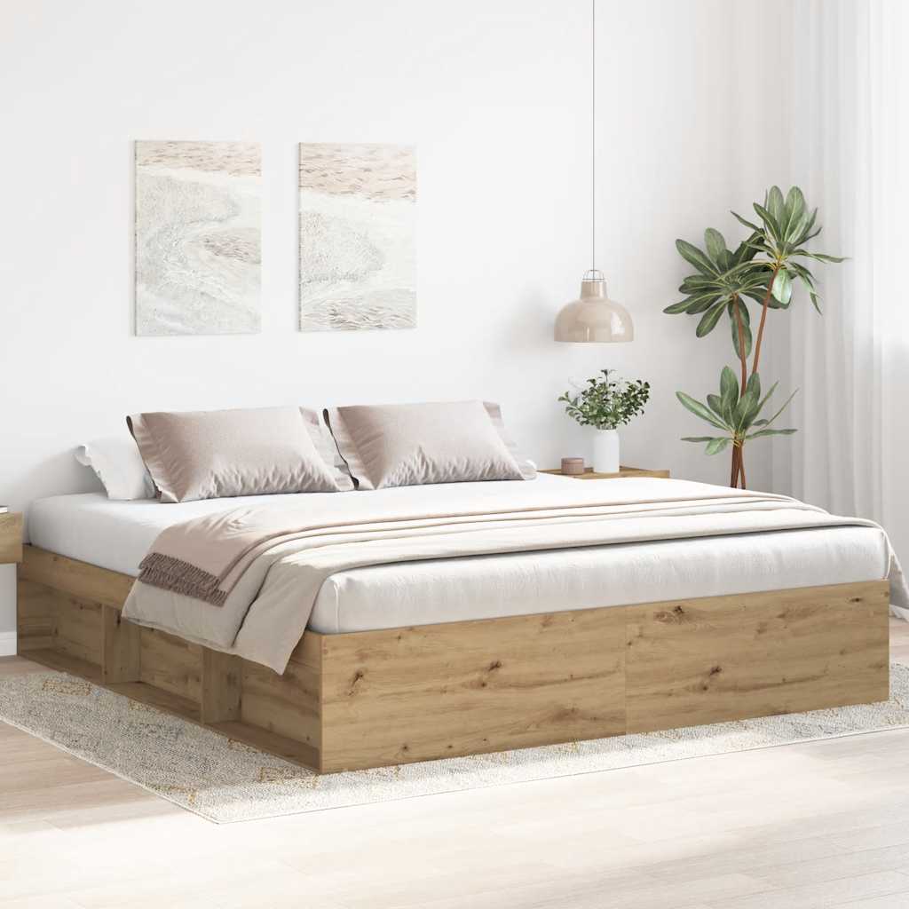 Bed Frame without Mattress Artisan Oak 180x200cm Super King Engineered Wood