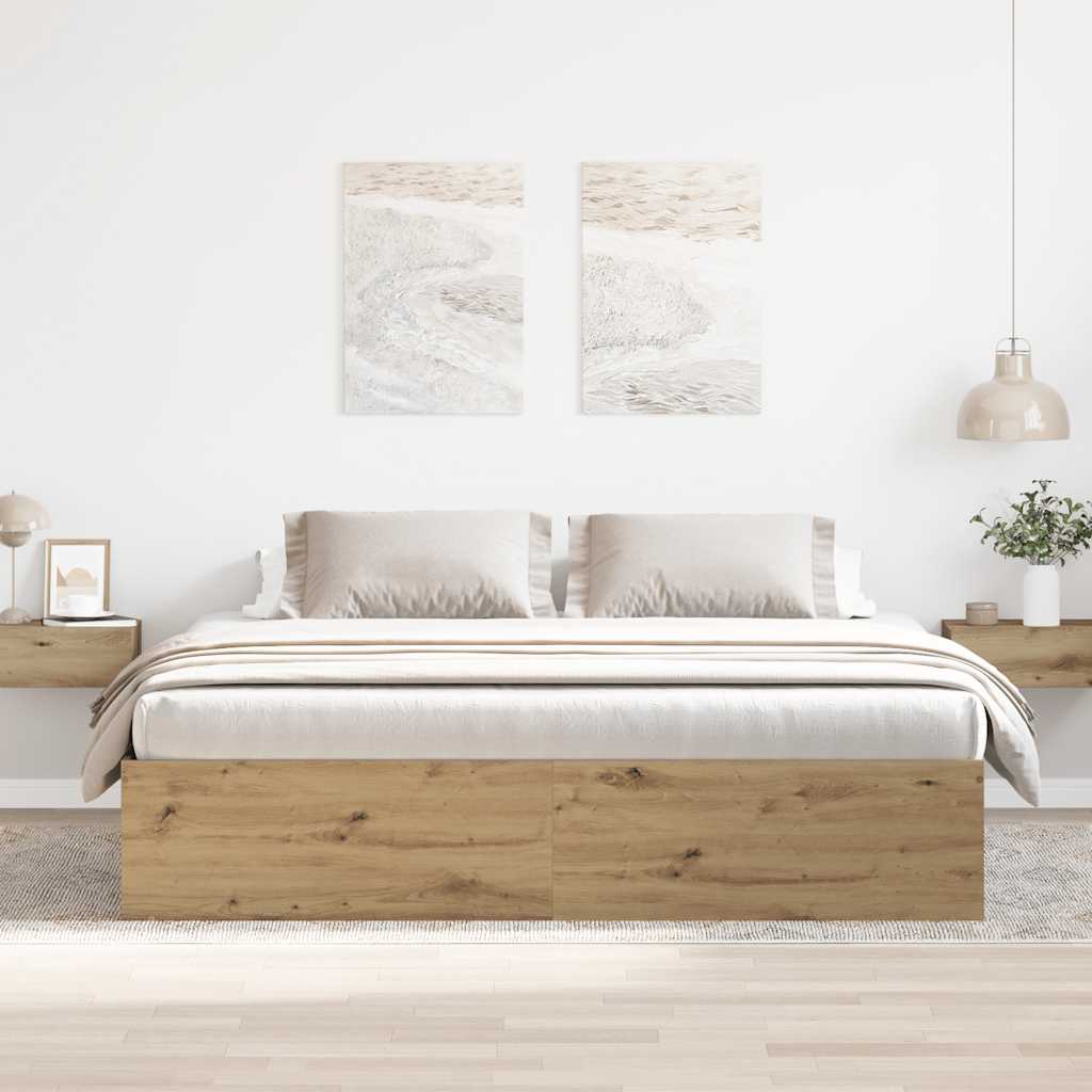Bed Frame without Mattress Artisan Oak 180x200cm Super King Engineered Wood