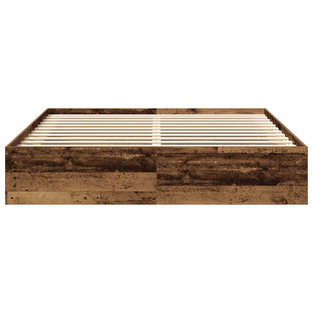 Bed Frame without Mattress Old Wood 200x200cm Engineered Wood