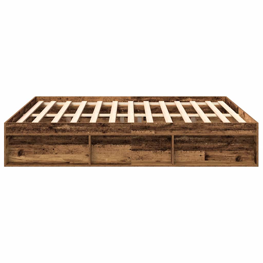 Bed Frame without Mattress Old Wood 200x200cm Engineered Wood