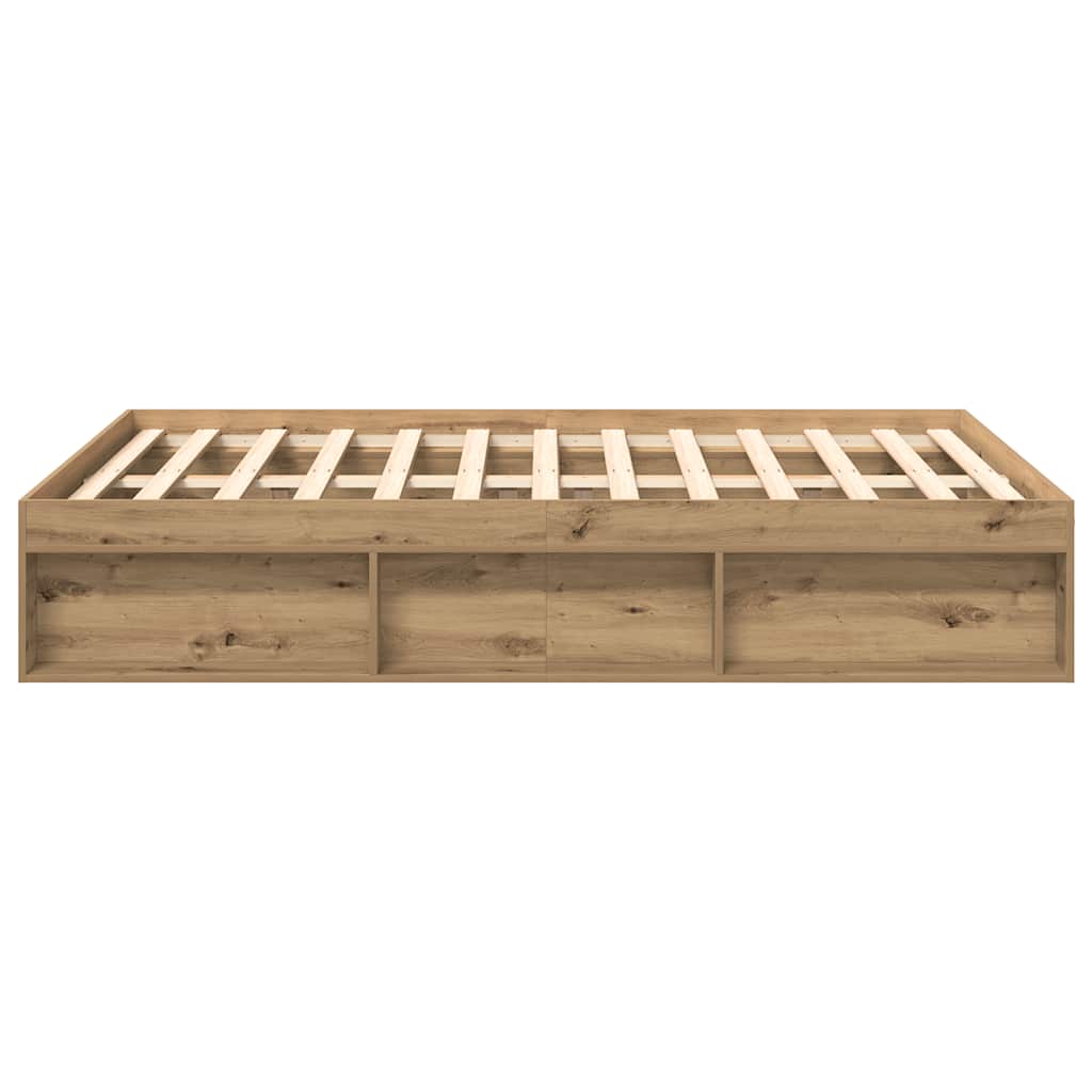 Bed Frame without Mattress Artisan Oak 120x190cm Small Double Engineered Wood