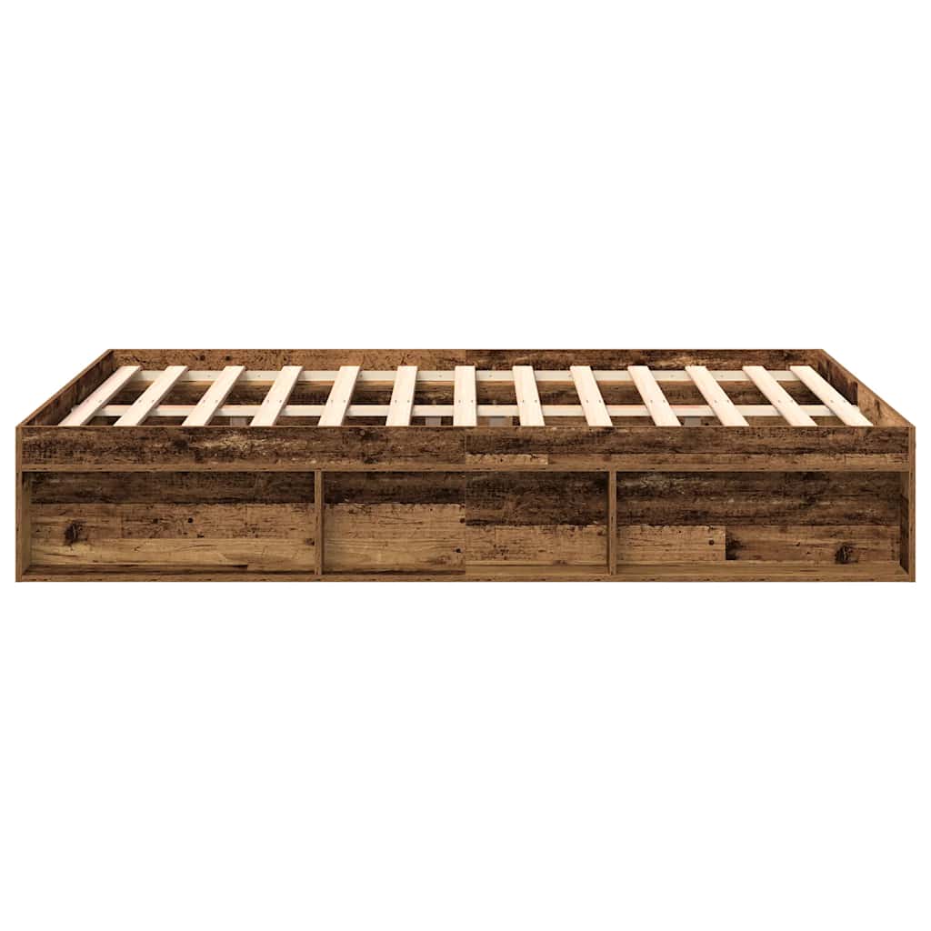 Bed Frame without Mattress Old Wood 140x190cm Engineered Wood
