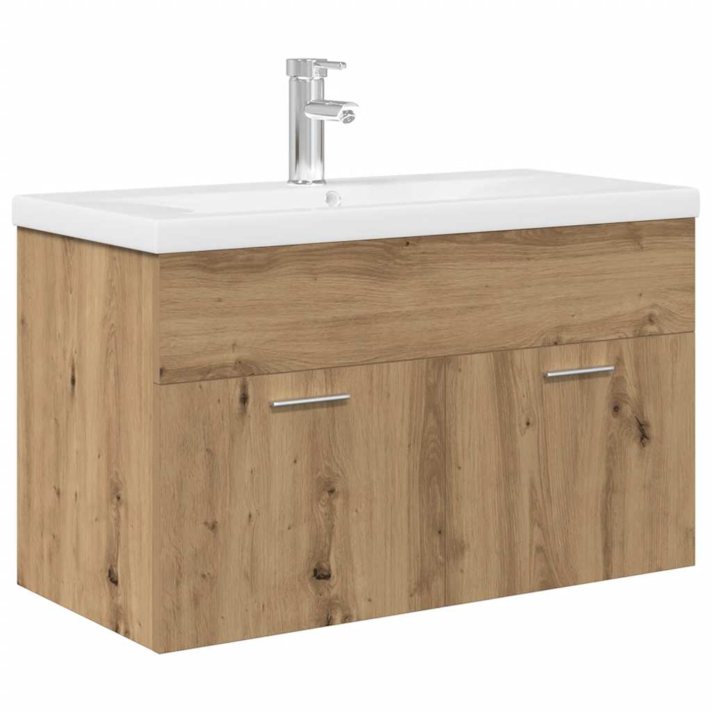 Sink Cabinet with Built-in Basin and Faucet Artisan Oak