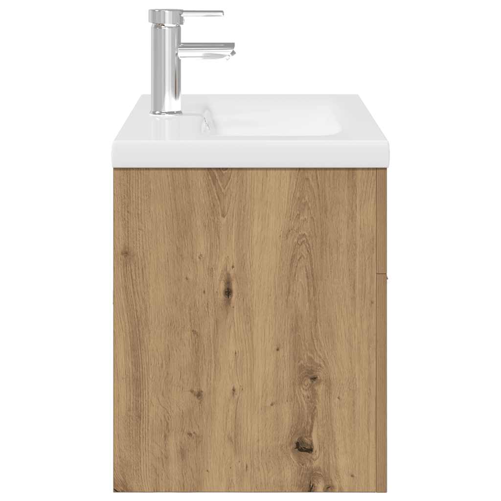 Sink Cabinet with Built-in Basin and Faucet Artisan Oak