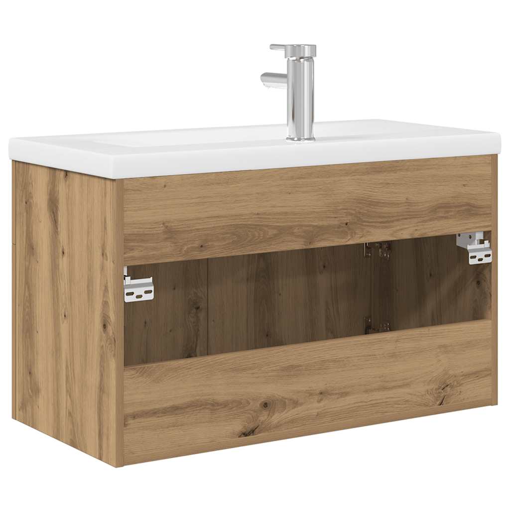 Sink Cabinet with Built-in Basin and Faucet Artisan Oak