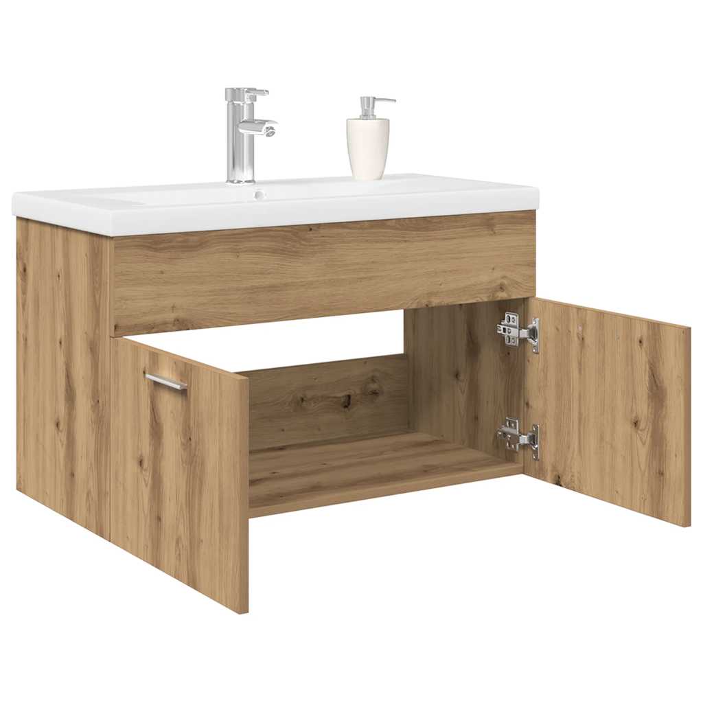 Sink Cabinet with Built-in Basin and Faucet Artisan Oak