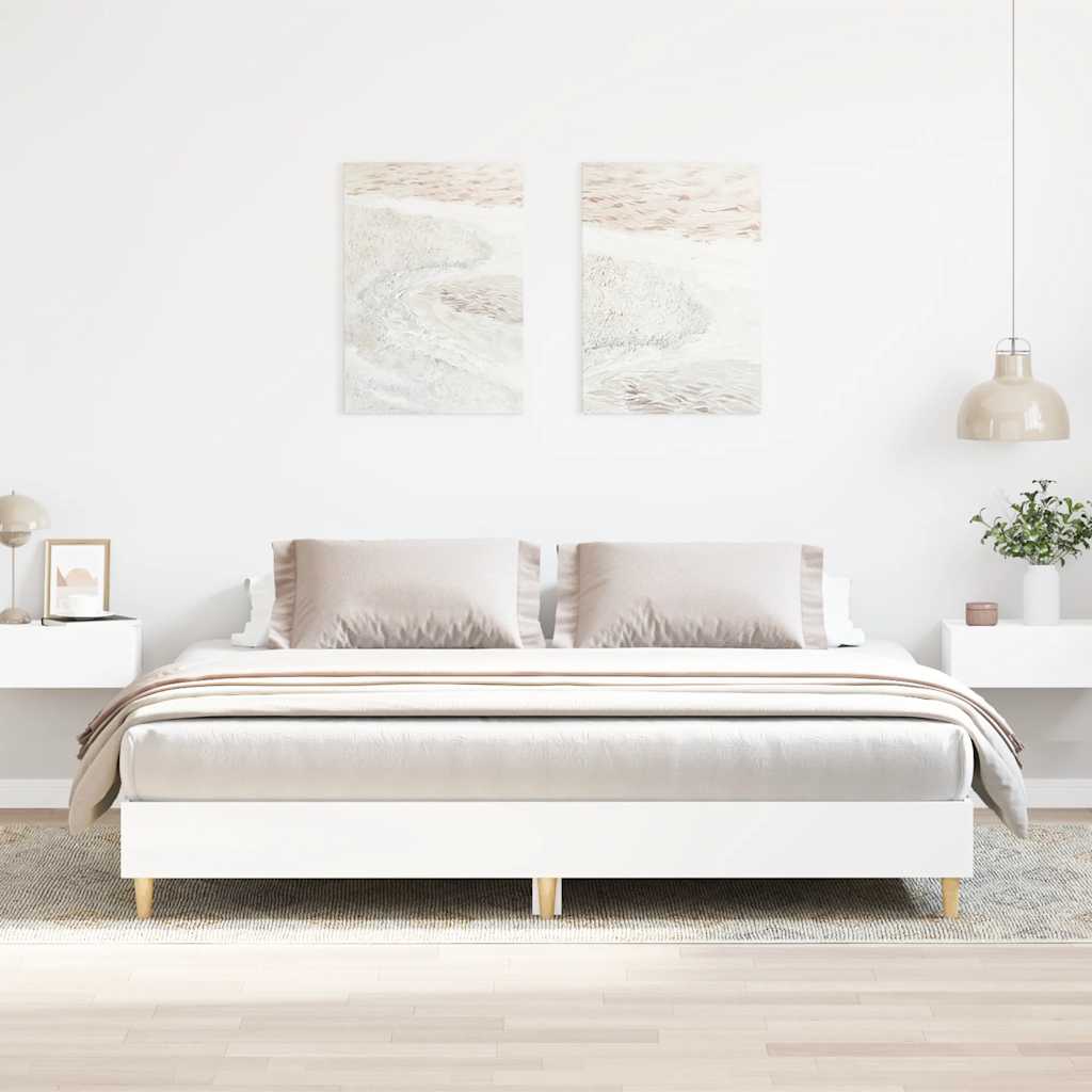 Bed Frame without Mattress White 180x200cm Engineered Wood