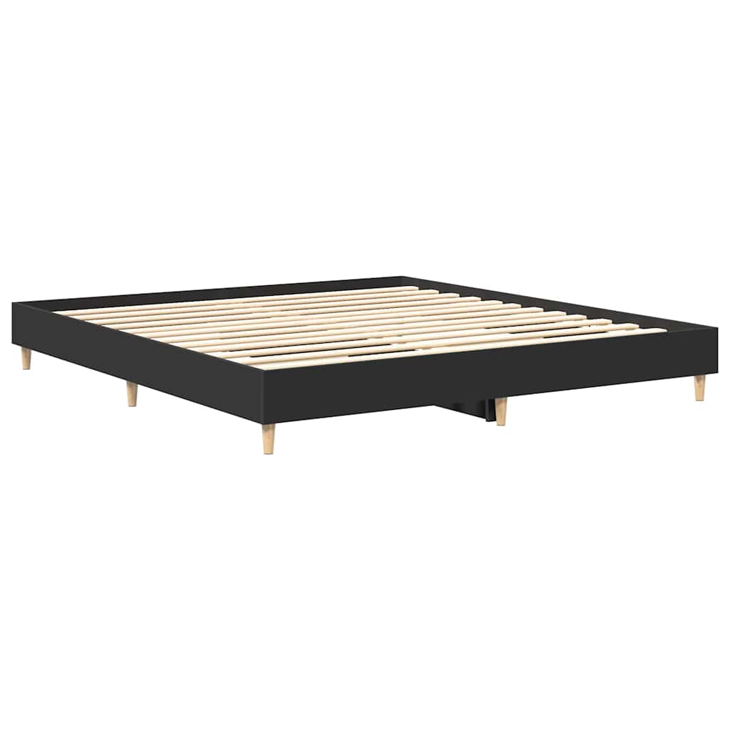 Bed Frame without Mattress Black 180x200cm Engineered Wood