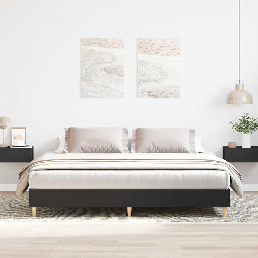 Bed Frame without Mattress Black 180x200cm Engineered Wood